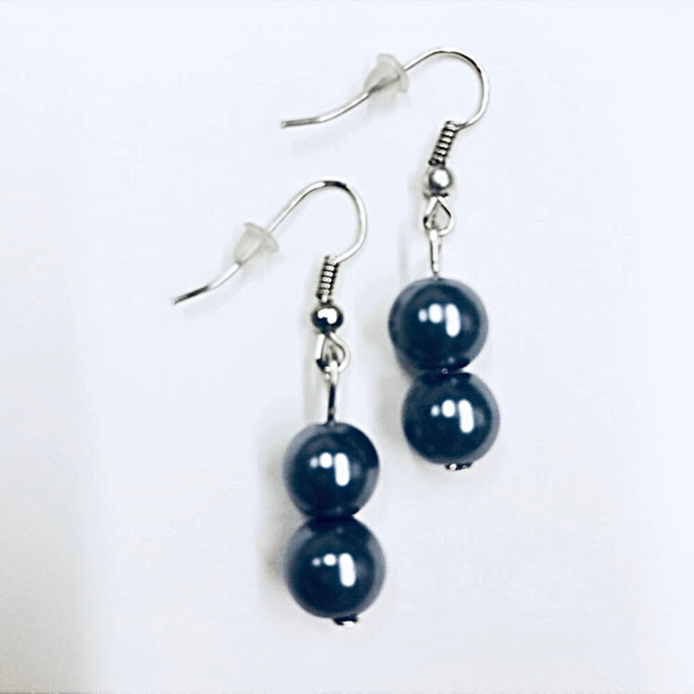 💗 Black Pearl Drop Earrings NEW